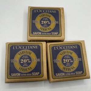 Vtg L'Occitane Verbena Shea Butter Extra Gentle Soap 100g/3.5oz - Lot Of 3. New.